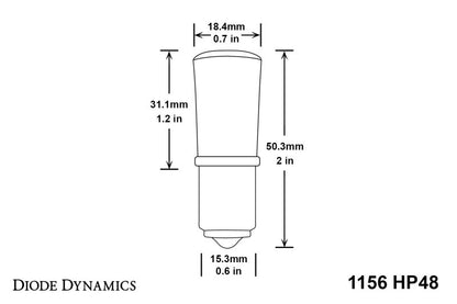 Diode Dynamics 1156 LED Bulb HP48 LED - Amber (Pair)