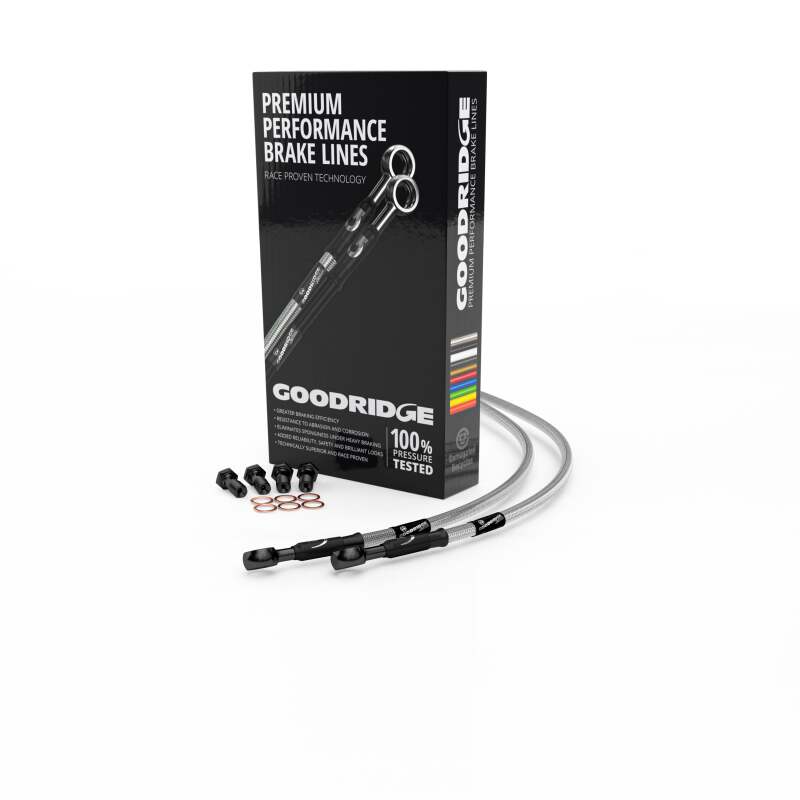 Goodridge 09-16 Yamaha R1 Non ABS Clear Rear SS Brake Lines w/Black Fittings