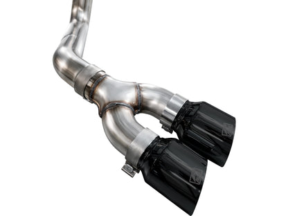 AWE 21-25 Ford F150 (14th Gen Reg Cab) Cat-Back Exhaust - 4.5in Dual Side Exit Diamond Black Tips