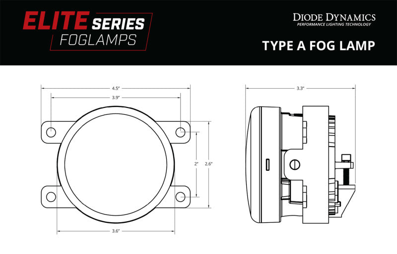 Diode Dynamics Elite Series Type A Fog Lamps - White (Pair)