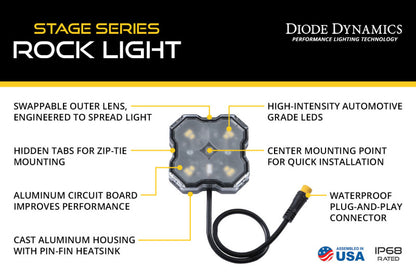 Diode Dynamics Stage Series RGBW LED Rock Light Kit (8-pack)