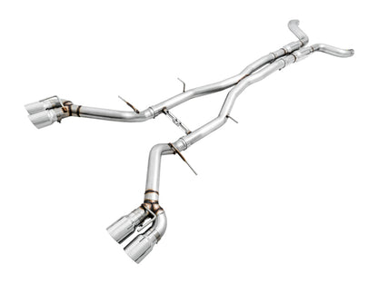 AWE Tuning 16-19 Chevy Camaro SS Resonated Cat-Back Exhaust -Track Edition (Quad Chrome Silver Tips)