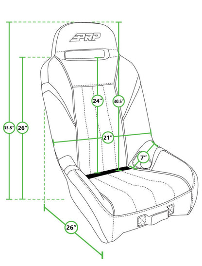 PRP Polaris General GT/S.E. Suspension Seats Kit (Pair) - Black