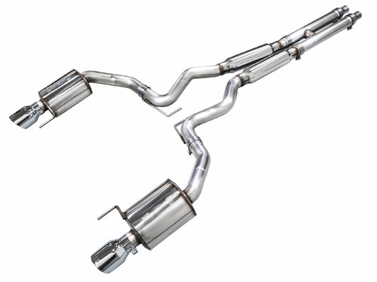 AWE Tuning 2024 Ford Mustang GT Fastback S650 RWD Touring Catback Exhaust w/ Dual Chrome Silver Tips