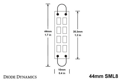 Diode Dynamics 44mm SML8 LED Bulb - Amber (Pair)