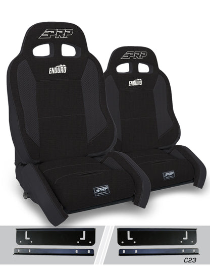 PRP Seats 97-02 Jeep Wrangler TJ Enduro Elite Suspension Seat Crawl Edition (Pair) - Black