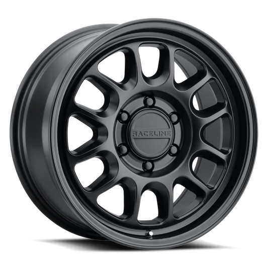 Raceline 958B Rogue 17x8.5in / 5X150 BP / 0mm Offset / 110.5mm Bore - Satin Black