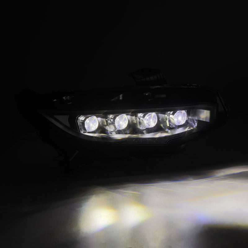 AlphaRex 16-21 Honda Civic NOVA-Series LED Proj Headlights Alpha-Black w/Actv Lgt & Seq.Sig / SB DRL