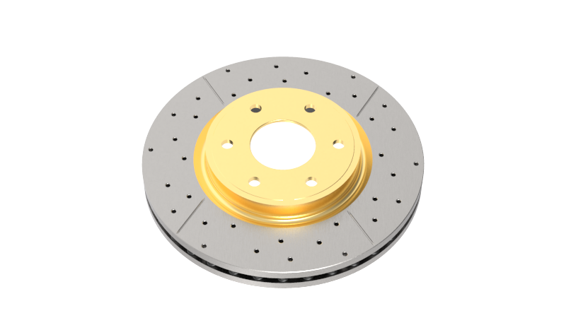 DBA 07-17 Jeep Wrangler Front Drilled & Slotted Street Series X-Gold Rotor