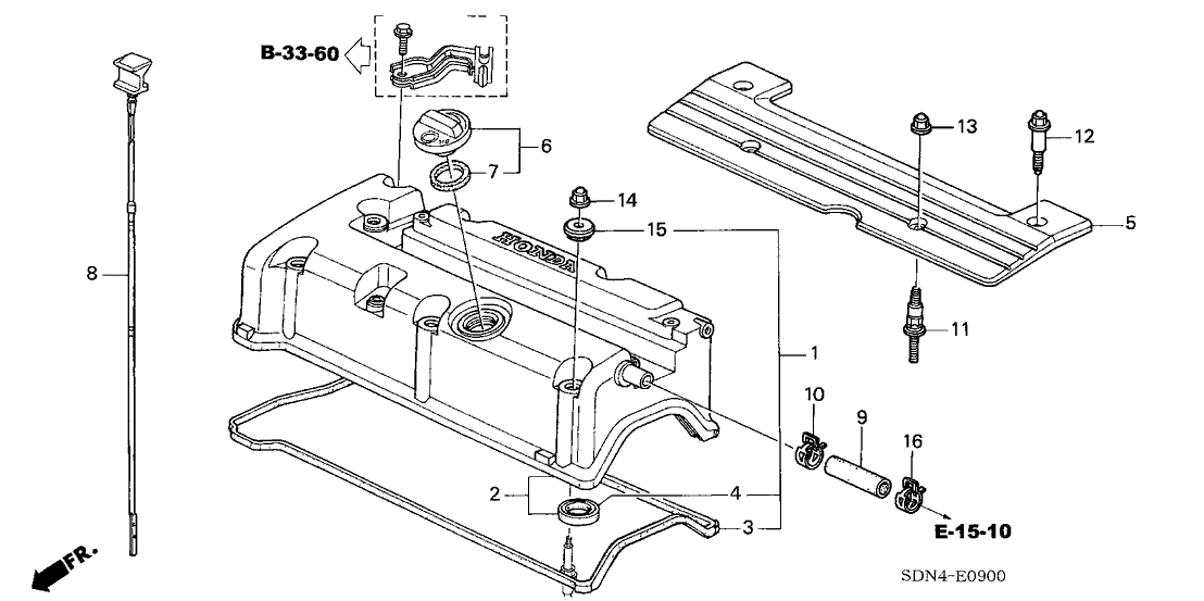 Honda - K/B/D - Series 6mm Valve Cover Cap Nut