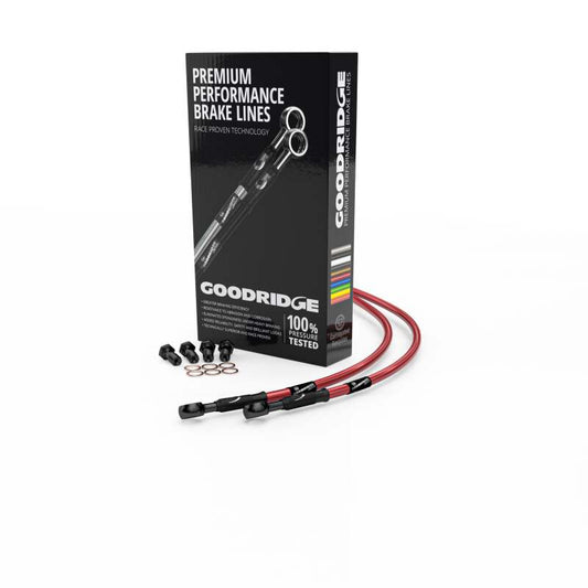 Goodridge 07-13 Suzuki GSX1300R Red Rear SS Brake Lines w/Black Fittings