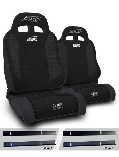 PRP 03-06 Jeep Wrangler TJ Enduro Elite Suspension Seat - Trek Edition - Black (Pair)