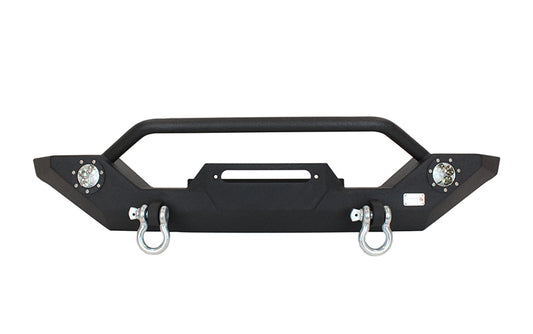 Fishbone Offroad 87-06 Jeep TJ/YJ Wrangler TJ/YJ Steel Front Bumper W/LEDs - Blk Textured Pawdercoat