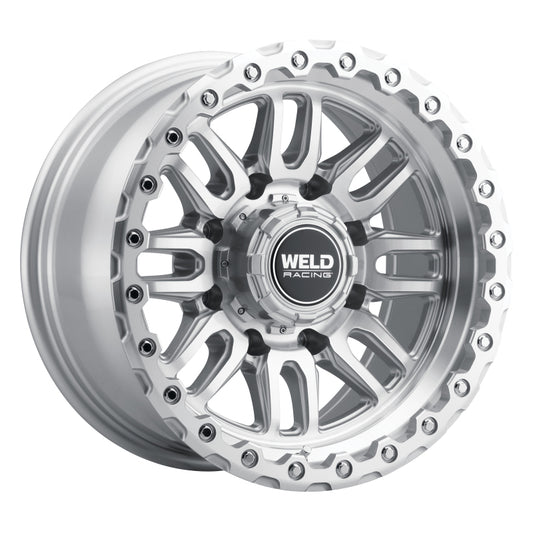 Weld Off-Road Swift 17x9in - 8x180 BP - ET-12 - 124.3mm CB - Gloss Silver Machined Wheel & Ring