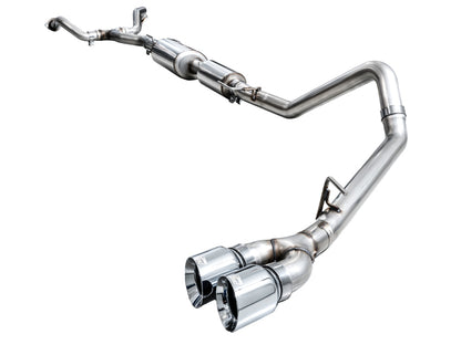 AWE 0FG Exhaust for 3rd Gen Toyota Tundra - Dual Chrome Silver Tips