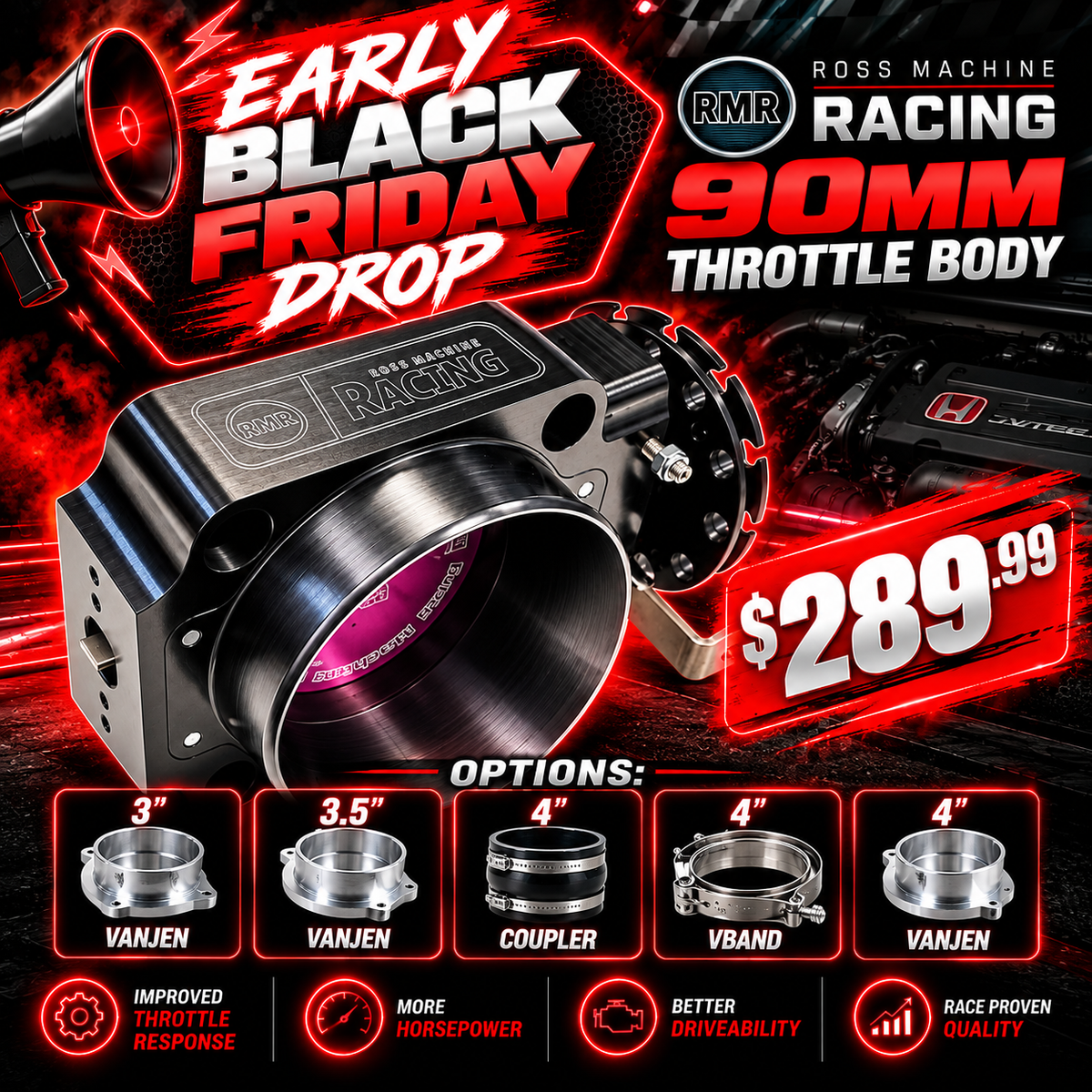 Black Friday 2026 - Ross Throttle Body 90MM