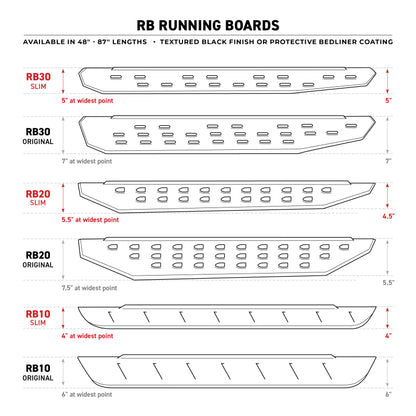 Go Rhino RB10 Running Boards 57in. Cab Length - Tex. Blk (No Drill/Mounting Brackets Required)