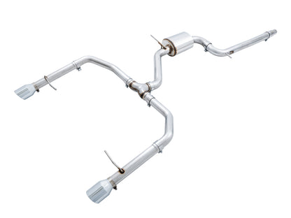 AWE Tuning 18-21 Volkswagen Jetta GLI Mk7 Track Exhaust - Chrome Silver Tips (Fits High-Flow DP)