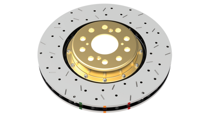 DBA 03-06 Subaru Legacy GT Wagon Front Drilled & Slotted 5000 Series 2 Piece Rotor w/ Black Hat