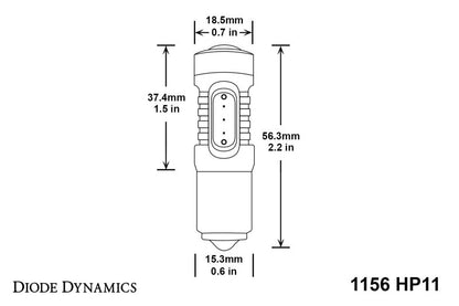 Diode Dynamics 1156 LED Bulb HP11 LED - Amber (Pair)