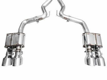 AWE 2024 Ford Mustang Dark Horse S650 RWD SwitchPath Catback Exhaust w/ Quad Chrome Silver Tips