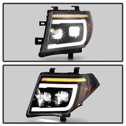 Spyder Apex 05-08 Nissan Frontier High-Power LED Module Headlights - Black (PRO-YD-NF05AP-SEQGR-BK)