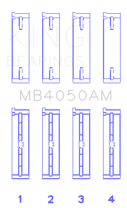 King Engine Bearings Mitsubishi 6G74 (Size +0.25mm) Main Bearing Set