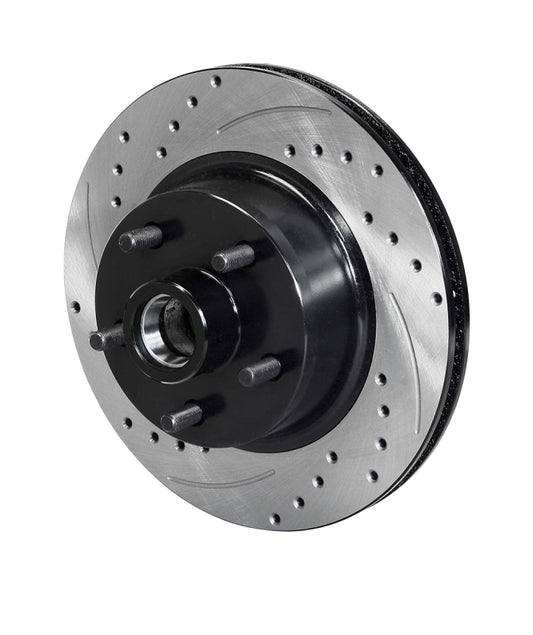 Wilwood 70-73 Ford Mustang 5x4.5 SRP Drilled Performance Front Rotor & Hat L/H - Black