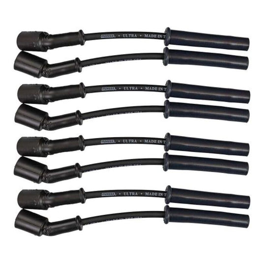 Moroso GM LS 5.7L/6.0L/6.2L/7.0L Ultra 350 8mm Multi-Angle Boot Ignition Spark Plug Wire Set - Black