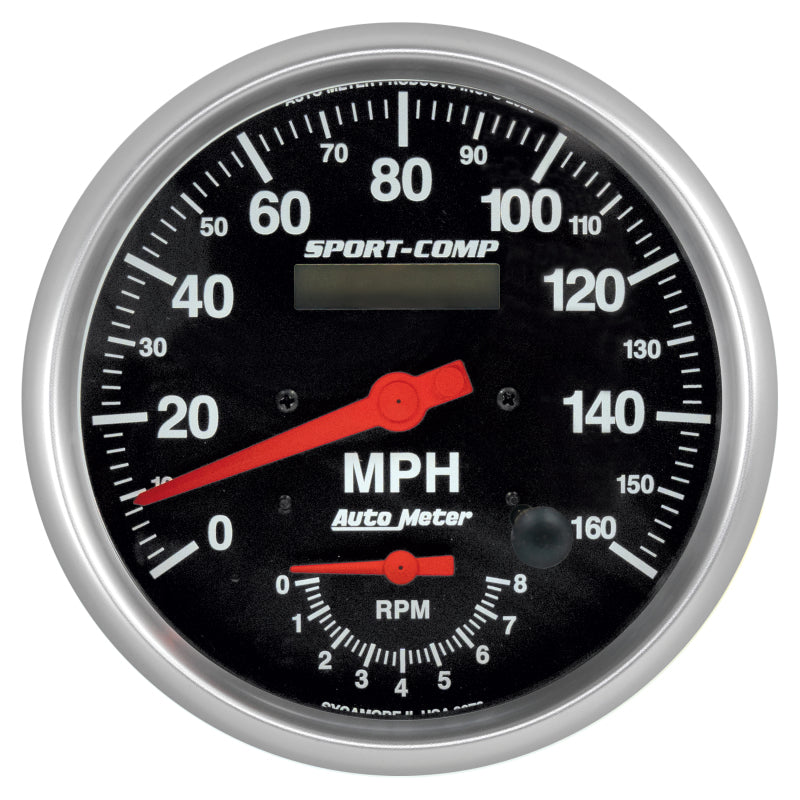Autometer Tach/Speedo 5in. 160mph/8k RPM Electric Program Sport-Comp Gauge