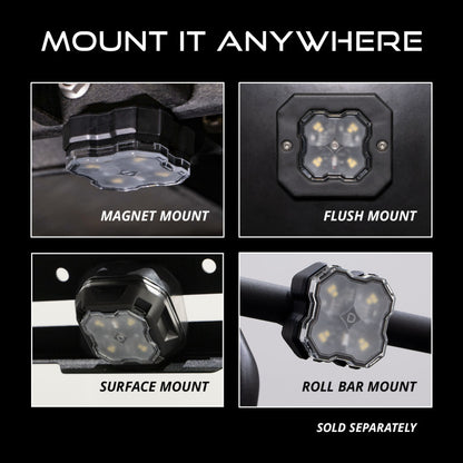 Diode Dynamics Stage Series SXS Rock Light Installer Kit - White Diffused M8 (4-pack)