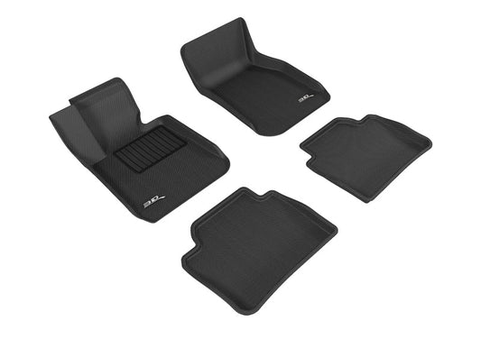 3D MAXpider 2012-2018 BMW 3 Series F30 Kagu 1st & 2nd Row Floormats - Black