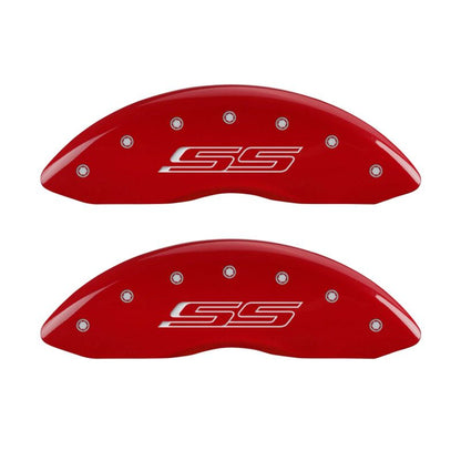 MGP 4 Caliper Covers Engraved Front & Rear Gen 5/SS Red finish silver ch