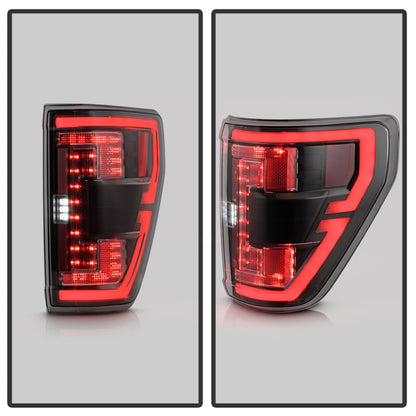 Spyder 21-23 Ford F150 (Halogen w/ Blind Spot) Full LED Tail Lights - Black (ALT-YD-FF15021HALBS-BK)