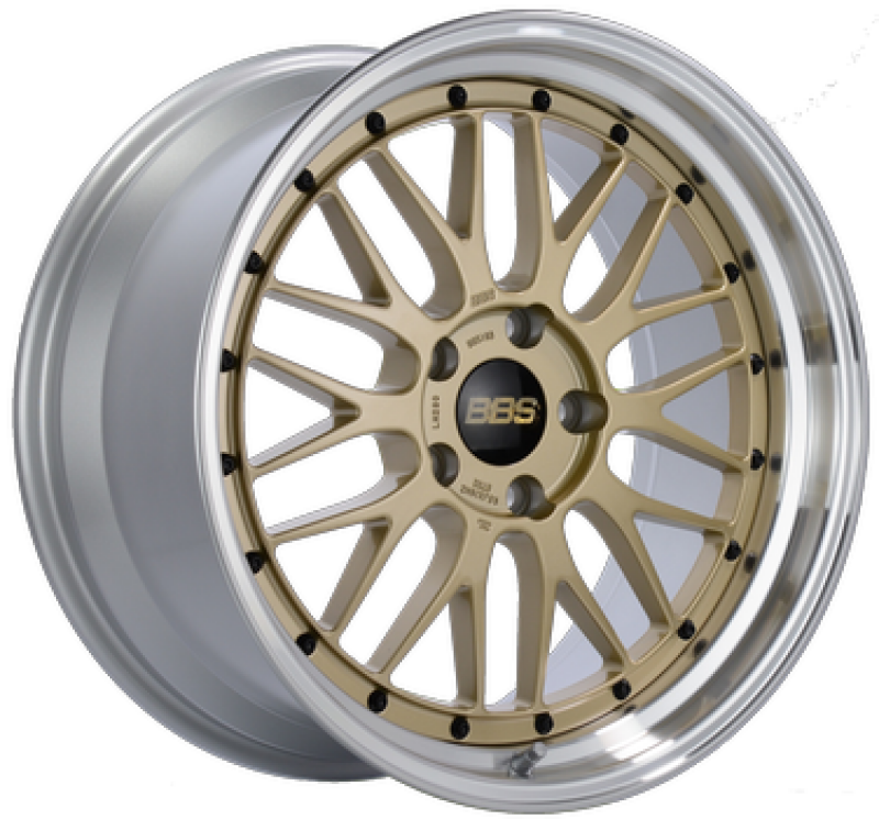 BBS LM 19x8.5 5x112 ET32 PFS Gold Center Diamond-Cut Rim Wheel PFS/Clip Req