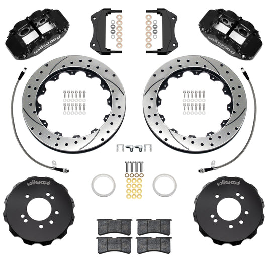 Wilwood 95-98 Nissan Skyline Superlite 6R Front BBK w/ 12.88in D/S Rotors & Flexlines - Black