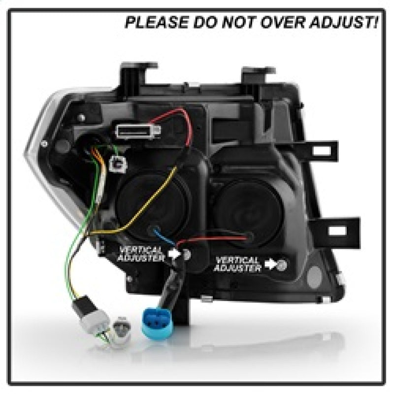 Spyder Apex 05-08 Nissan Frontier High-Power LED Module Headlights - Black (PRO-YD-NF05AP-SEQGR-BK)