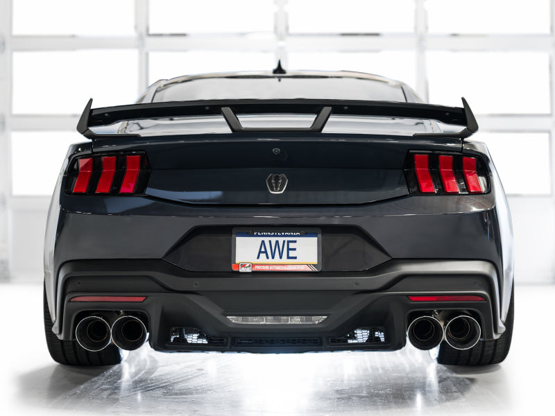 AWE 2024 Ford Mustang Dark Horse S650 RWD Track Edition Catback Exhaust w/ Quad Chrome Silver Tips