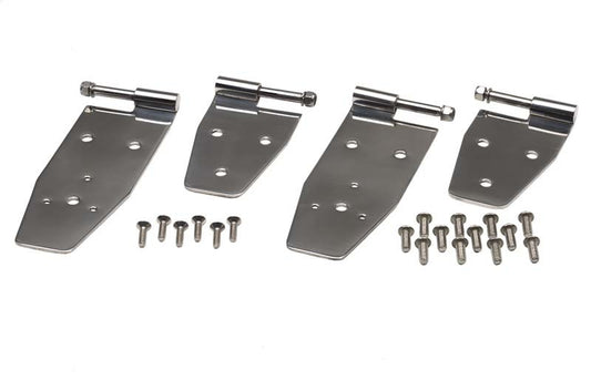 Kentrol 94-95 Jeep Wrangler YJ Hardtop Door Hinge Set 4 Pieces - Polished Silver