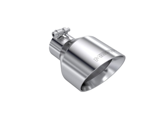 MBRP T304 SS Tip 2.5in ID, 5in OD Out, 8in Length, Angle Cut, Dual Wall