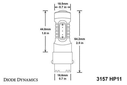 Diode Dynamics 3157 LED Bulb HP11 LED - Red (Single)