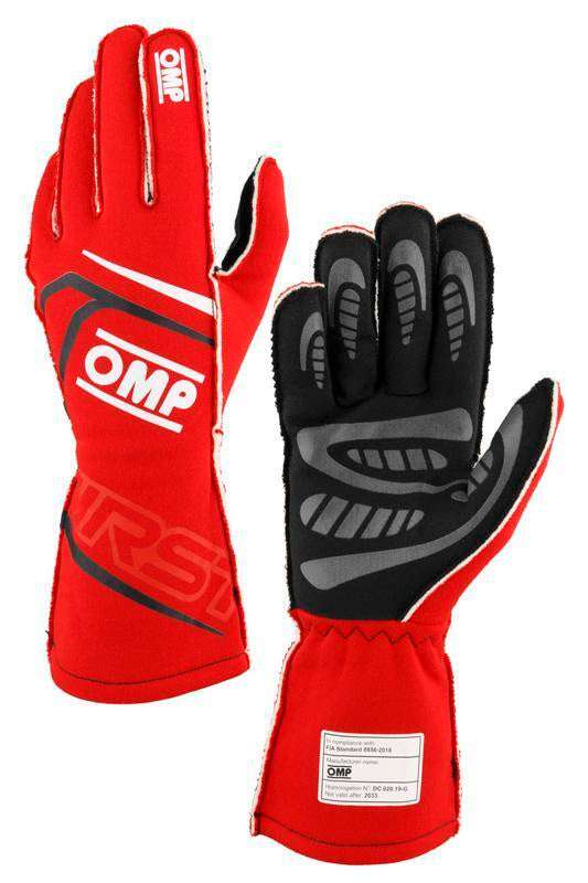 OMP First Gloves Navy Blue / Cyan - Size M (Fia 8856-2018)