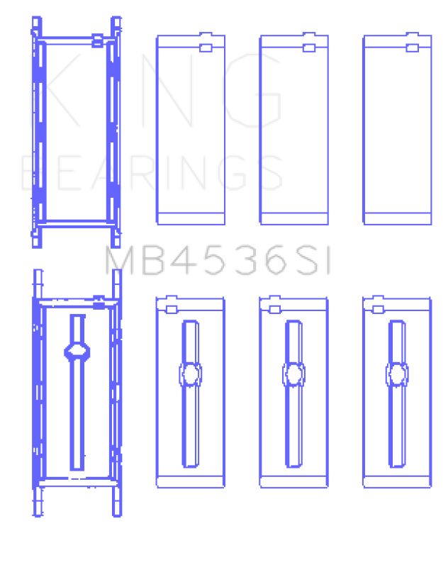 King Engine Bearings Mini Cooper B38A15M0 (Size +0.50mm) Main Bearing Set