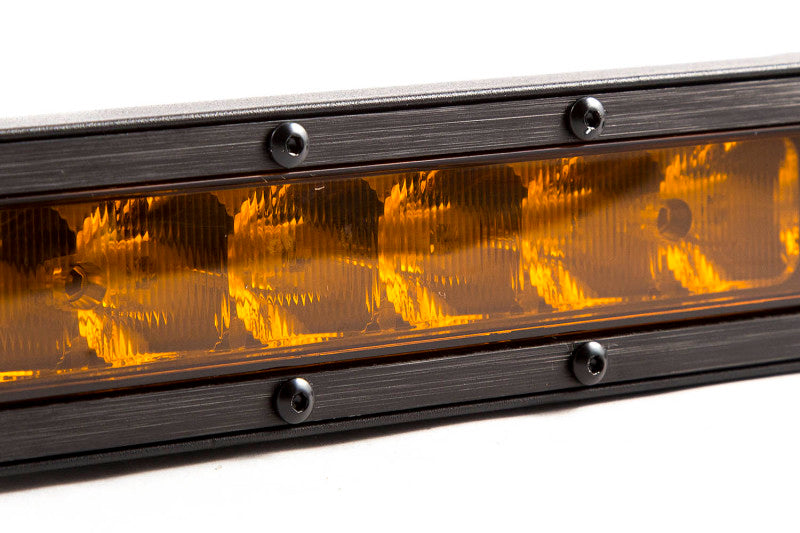 Diode Dynamics 12 In LED Light Bar Single Row Straight - Amber Wide Each Stage Series