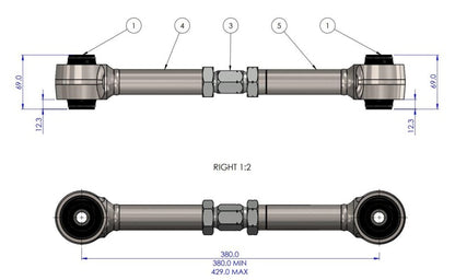 SuperPro 23-24 Toyota Sequoia HD Adjustable Upper Trailing Arm Set
