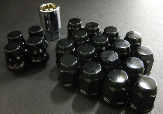 Project Kics 16 LUGS + 4 LOCKS Black Bullock And Nut Set - 12X1.50