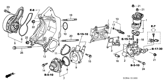 Honda - K - Series Thermostat Assembly Bolt (6x19)