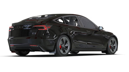 Rally Armor 24-26 Tesla Model 3 Highland Black UR Mud Flap Metallic Black Logo