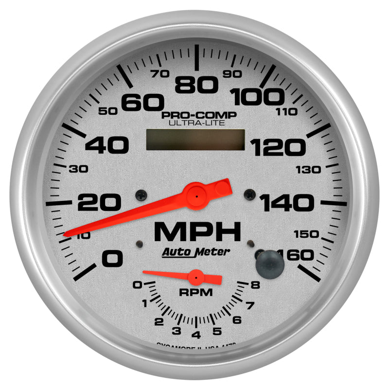 Autometer Ultra-Lite 160mph & 8k RPM Electric Program Tach/Speedo 5in. Gauge