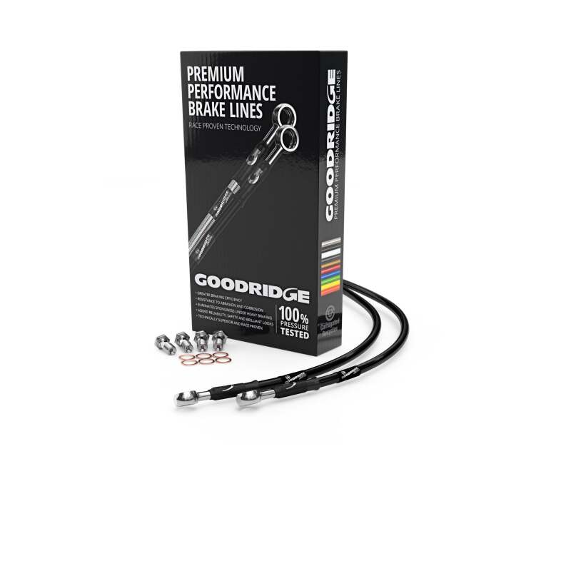 Goodridge 84-12 Harley-Davidson FXST/FXSTC (w/o ABS) Clear Front Brake Line w/Black Fitting